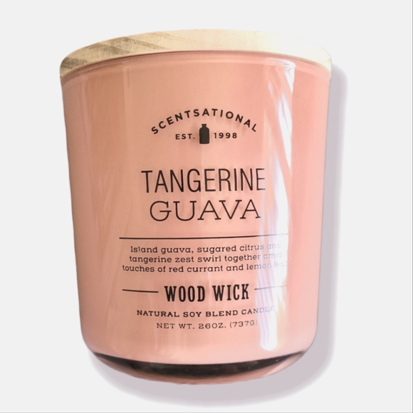 Scentsational Other - Scentsational Tangerine Guava Double Wood Wick Natural Soy Candle, 26oz